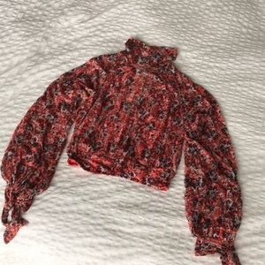 Free People cropped turtleneck blouse